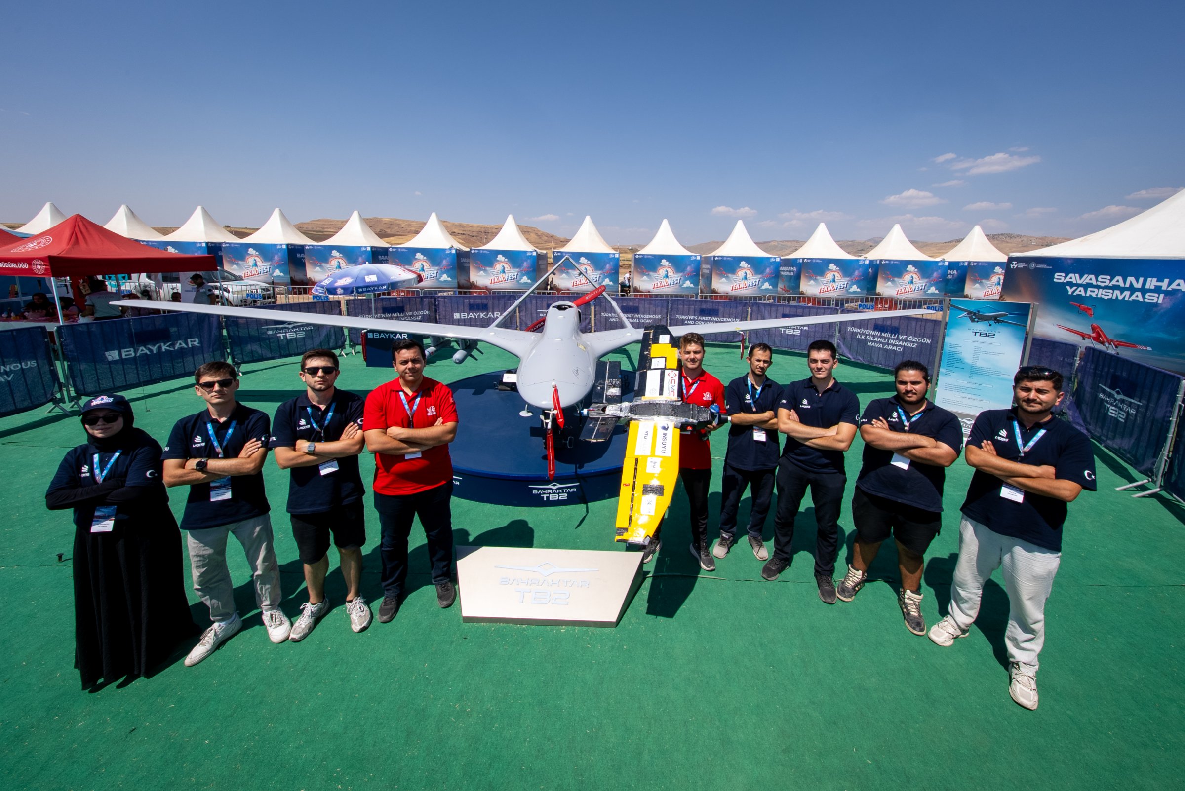 Lagari UAV Team's fixed-wing unmanned aerial vehicle in flight